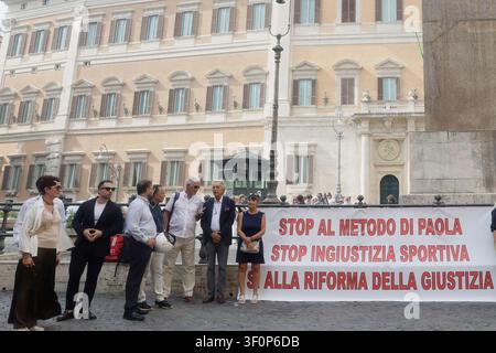 Rom, Italien. 09. Juli 2026. Protest der Verbände für Sportgerechtigkeit - Donnerstag, 9. Juli 2026 - Rom-Italien -(Foto von Cecilia Fabiano/ Credit: LaPresse/Alamy Live News Stockfoto