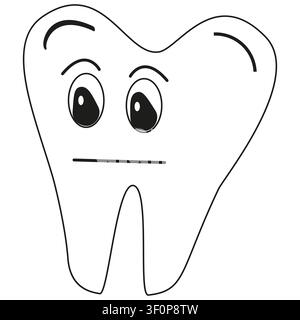Cartoon-Zahn-Symbol. Neutrales Dental-Vektorsymbol. Gerades Mundsymbol. Einfache Mundhygiene. EPS 10. Stock Vektor