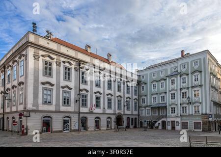 Das Mozarthaus in Linz, Österreich, ist ein historisches Renaissance-Wohnhaus aus dem 16. Jahrhundert Stockfoto