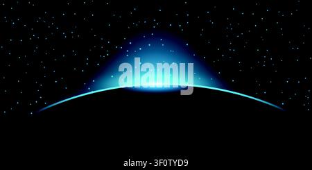 Cosmic Eclipse Abstrakter Kreis-Hintergrund Elegante abstrakte Komposition aus verfinsterten Kreisen mit leuchtenden Farbverläufen, ideal für futuristisches Branding Stock Vektor
