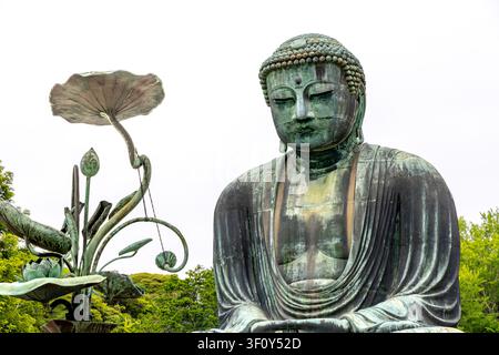 Großer Buddha von Kamakura Bronzestatue Stockfoto