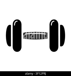 Hantelstab-Symbol flache Illustration isoliert auf weißem Hintergrund. Stock Vektor