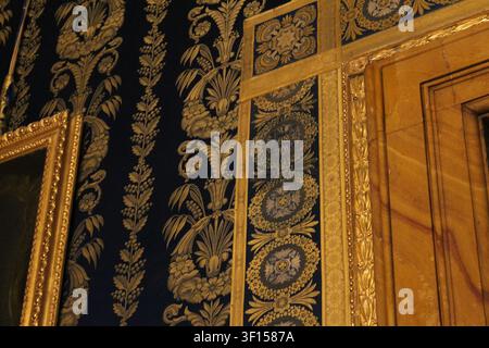 Detail der Tapete im Palacio Real (Königspalast) in Madrid, Spanien Stockfoto