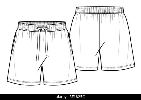 Mockup-Vorlage für Herren-Shorts als Vektorillustration. Stock Vektor