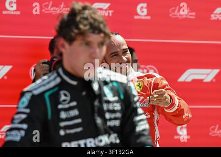 Vereinigtes Königreich, Silverstone, 2. Juli 2026, Lewis Hamilton, Ferrari, Mercedes, während des F1-Medientages, Copyright Marco Talluto Stockfoto