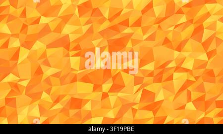 Lebendiger Low-Poly-Hintergrund mit warmem orangefarbenem und gelbem geometrischem dreieckigem Farbverlauf Stock Vektor