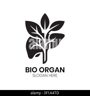 Bio Organ-Logo mit einem stilisierten Baum mit Blattzweigen für medizinische und Gesundheitsversorgung-Branding, professionelles sauberes Vektor-Logo. Stock Vektor