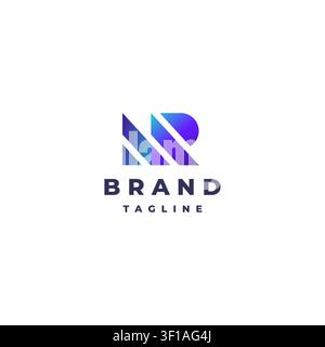 Minimalistisches geometrisches Logo mit den Buchstaben M und R. Initial MR in minimalistischer geometrischer Form als Logo-Design. Stock Vektor