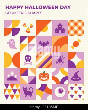 halloween geometrischer Vektor-Hintergrund Stock Vektor