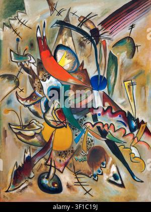 Fragment 2 für Komposition VII (Fragment 2 pour Composition VII), 1913, von Wassily Kandinsky. Öl auf Leinwand mit einer höchst expressiven und chaotischen abstrakten Komposition mit wirbelnden organischen Formen Stockfoto