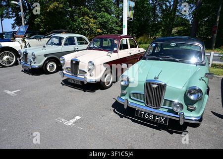 Drei Wolseley 1500 Mk1 Limousinen aus den 1950er Jahren. Stockfoto