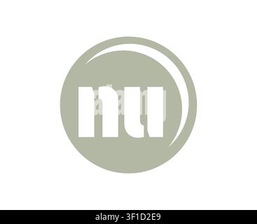 NU Sport-Emblem oder Team-Logo. Ball-Logo mit einer Kombination aus dem Anfangsbuchstaben N und U für einen Ballshop, Sportunternehmen, Training, Clubabzeichen. Vektor Stock Vektor
