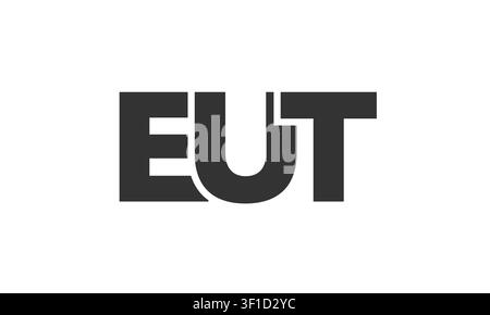 EUT-Logo-Design-Vorlage mit starkem und modernem fetten Text. Initialbasiertes Vektor-Logotyp mit einfacher und minimaler Typografie. Trendiges Firmen-Ident Stock Vektor