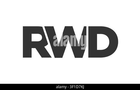 RWD-Logo-Design-Vorlage mit starkem und modernem fetten Text. Initial-basiertes Vektor-Logotyp mit einfacher und minimaler Typografie. Trendiges Firmen-Ident Stock Vektor
