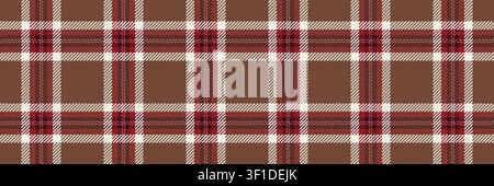 Mischung aus kariertem, nahtlosem Tartan, Swatch-Vektor-Texturrückgrund. 40er-Muster-Karos aus Stofftextil in Orange und Weiß-Farbpalette. Stock Vektor