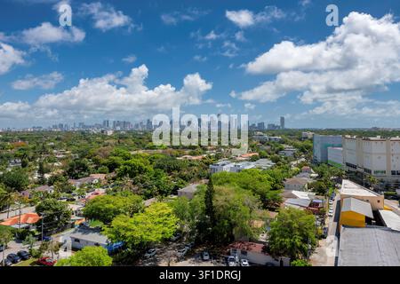 Luftaufnahme von Miami City und der Innenstadt, Miami, Florida Stockfoto
