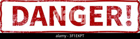 Gefahrentext Rot Distress-Schild für Industriesicherheitswarnung Stock Vektor