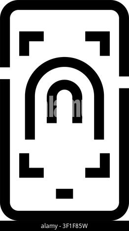 Smartphone zeigt einen menschlichen Fingerabdruck für biometrischen Zugriff, um die Sicherheit mobiler Daten und digitale Identifikation mit innovativer Technologie sicherzustellen Stock Vektor