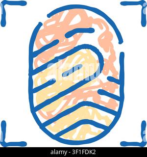 Fingerabdruck-Symbol, das biometrische Identifizierung für Sicherheitszugriff, Personendatenschutz und digitale Authentifizierungstechnologie anzeigt Stock Vektor