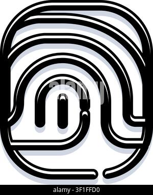Fingerabdruck-Symbol, das biometrische Identifizierung und persönliche Verifizierung anzeigt, symbolisch für sicheren digitalen Zugang und fortschrittliche Technologie für Datenpro Stock Vektor