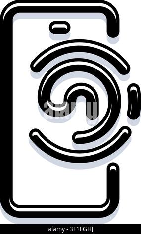 Smartphone zeigt einen biometrischen Fingerabdruckscanner, der sichere Identifikation und Entsperrtechnologie für mobile Geräte veranschaulicht, betont dig Stock Vektor