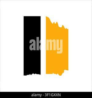 zerrissener Papiertexturrenhintergrund, schwarz und orange mit gerissenen Kanten Stock Vektor