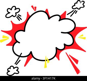 Handgezeichnete Pow-Explosionsform für Comic-Panels, Aufkleber und Buchillustrationen Stock Vektor