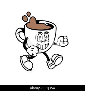 Kaffeetassen-Cartoon-Maskottchen Stock Vektor