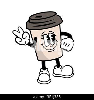 Kaffeetassen-Cartoon-Maskottchen Stock Vektor