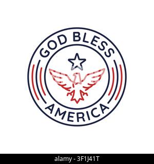 God Bless America Logo Stock Vektor