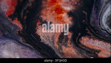 Glitter-Mischung unscharf Tintenflare flüssiger Strom Austritt Stockfoto