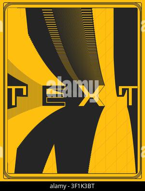 Fetter Typografie-Textposter gelb-schwarz dynamisches Layout Wandkunstdruck für minimalistisches Wohninterieur und kreatives Arbeitsplatzdesign Stock Vektor