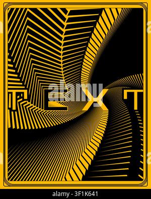 Gewagtes kreatives Typografie-Poster, optische Bewegungsbalance, visueller Kunst-Druck Stock Vektor