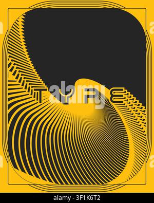 Ausgeglichene Typographie-Plakat-Kreative Optische Bewegungs-Grafik-Design-Kunst Stock Vektor