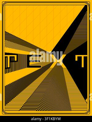 Kreatives Zickzack-Geometrisches Typografie-Poster Dynamisches Visuelles Design-Druck Stock Vektor