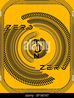 Gelbes Schwarzes Futuristisches Abstraktes Text-Motionsposter-Wandkunst-Design Stock Vektor