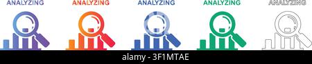 Datenanalyse-Lupen-Symbole vol 30525 Stock Vektor