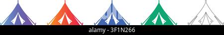 Campingzelt-Symbole für Outdoor-Abenteuer-Grafiken Band 30954 Stock Vektor