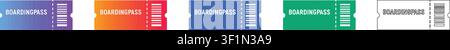 Boarding Pass Ticket Icon Set vol 31061 Stock Vektor