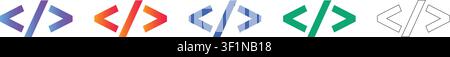 Programmier-Code-Tag-Symbolset für Webentwicklung und Codierung vol 31648 Stock Vektor