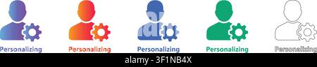 Personalisierungs- und Benutzereinstellungen-Symbole Band 31657 Stock Vektor