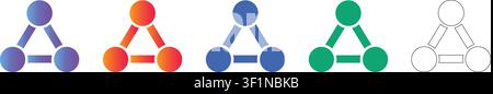 Dreieckige Netzwerkknoten-Symbole Band 31702 Stock Vektor