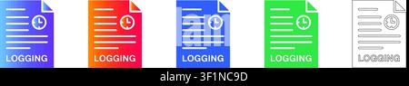Protokoll- und Zeiterfassungs-Icons Bd. 31798 Stock Vektor