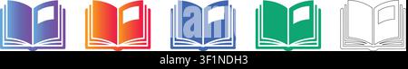 Open Book Knowledge Icon Set Band 32386 Stock Vektor