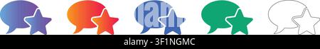 Lieblings-Chat-Blasen-Icons in Multi-Farb-Gradient vol 32142 Stock Vektor