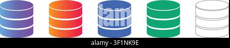 Datenbank-Server-Speicher-Symbole-Set vol 32641 Stock Vektor