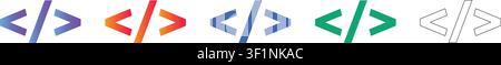 Programmier-Code-Snippet-Symbole-Set vol 32642 Stock Vektor
