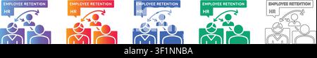 Mitarbeiterbindung und HR-Strategie-Symbole Band 32933 Stock Vektor