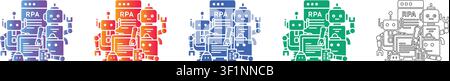 Robotic Process Automation und Workflow-Symbole Bd. 32925 Stock Vektor