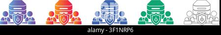 IT-Infrastruktur-Team-Sicherheits-Symbole Bd. 33277 Stock Vektor